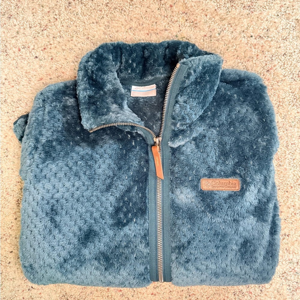 Columbia sherpa Teal zip up Jacket